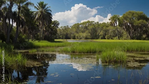 Foggy mornings by the lake animation. Capture the peaceful beauty with misty waters, calm surroundings, and a serene atmosphere. Experience the charm of foggy mornings by the lake in motion. photo