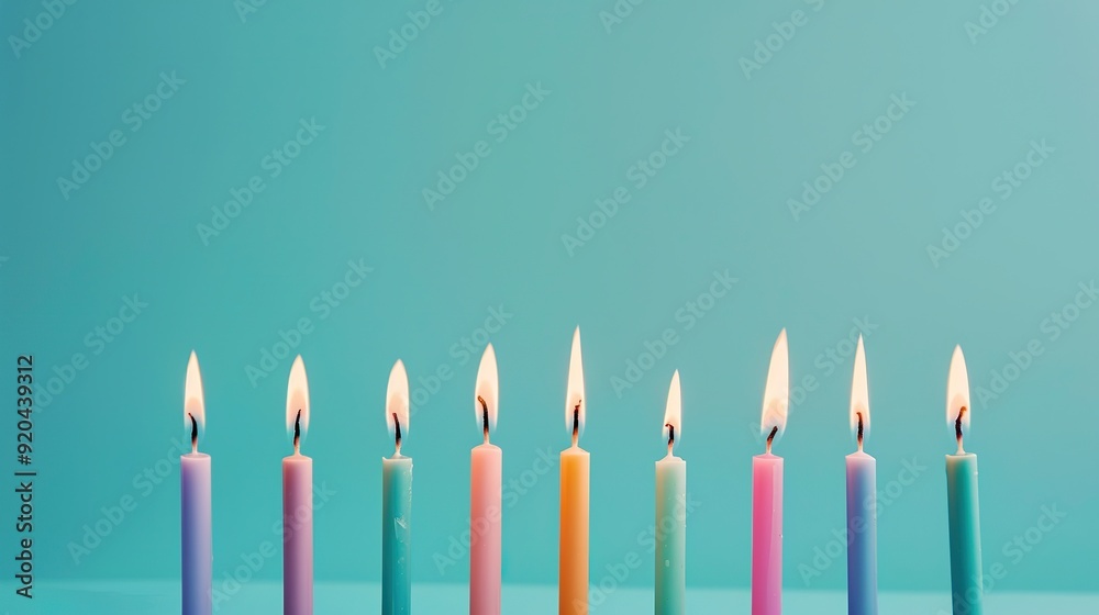 A festive and colorful candle arrangement A festive and colorful candle arrangement