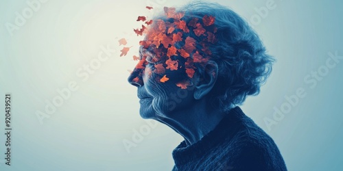 World Alzheimer's Day Poster with Fragmented Elderly Silhouette