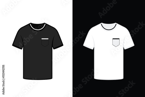 Black and white Color unisex T shirt Mock up