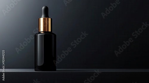 Antiwrinkle serum in a luxurious bottle, packaging, space for text on the bottle