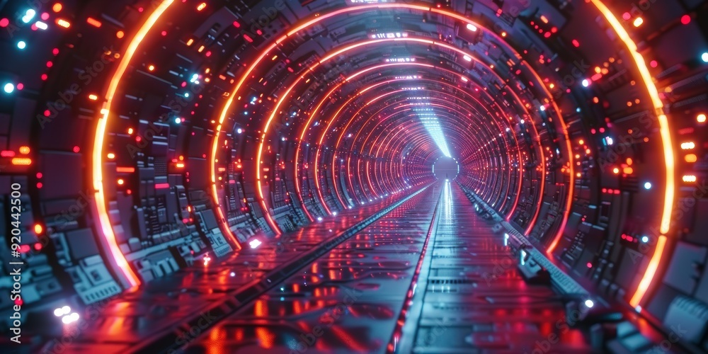 Fototapeta premium Futuristic Tunnel of Light