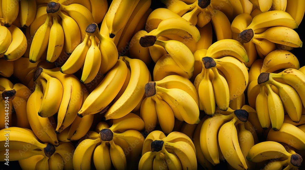 Fresh banana yellow background. ai generated art image Fresh banana yellow background. ai generated art image