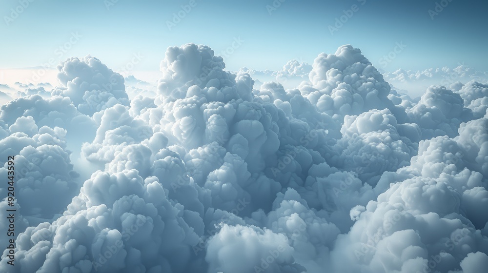 Soft, fluffy clouds under a clear blue sky during the day Soft, fluffy clouds under a clear blue sky during the day