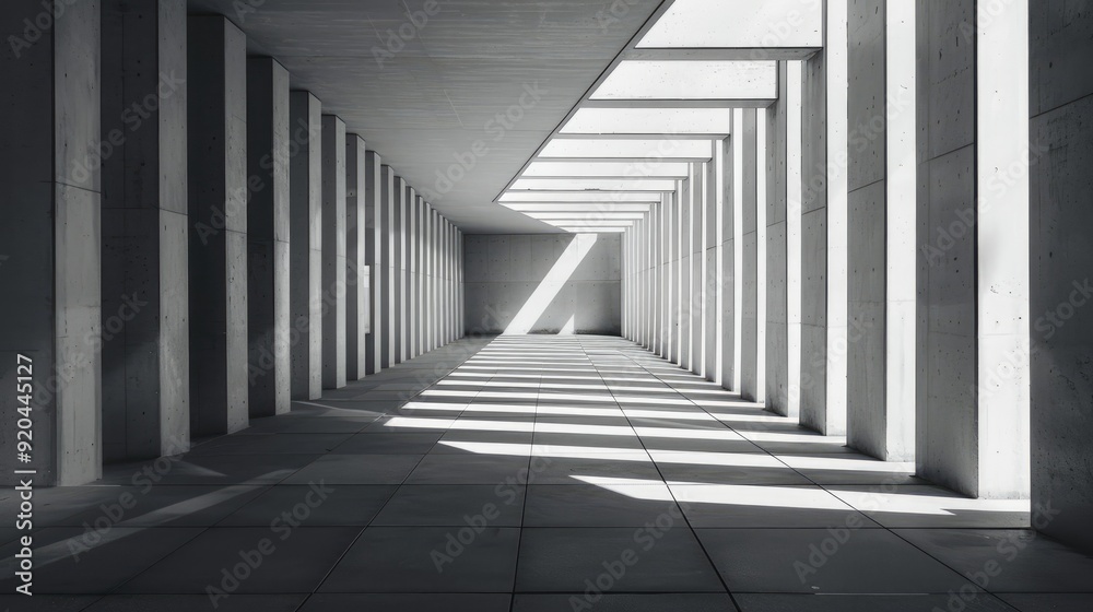 Fototapeta premium Light and shade effects on modernist structure