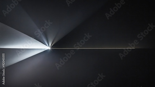 Generative AI, A sleek and futuristic abstract composition, where a beam of light cuts through darkness, surrounded by delicate particles that create a sense of motion and energy