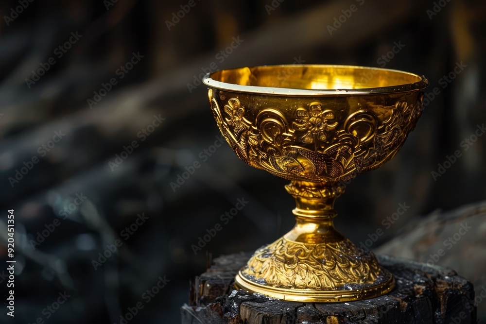 The allure of a golden trophy as a symbol of success, AI generated