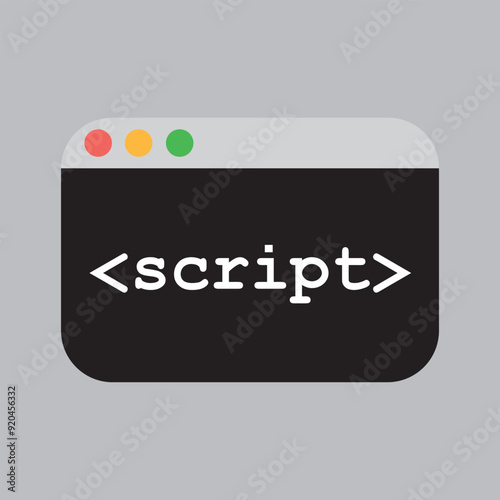 Vector illustration of a icon script HTML on a white background