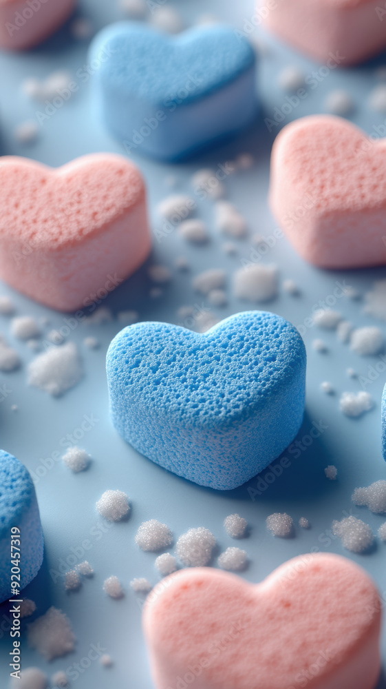 Fototapeta premium Colorful pastel marshmallows background