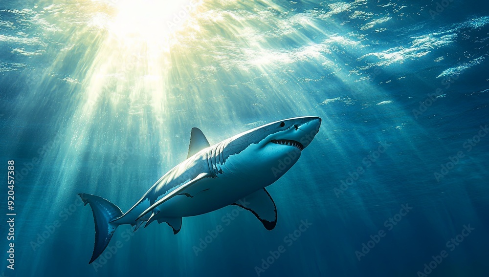 Fototapeta premium Great White Shark Underwater