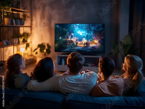 people watching tv in cinema