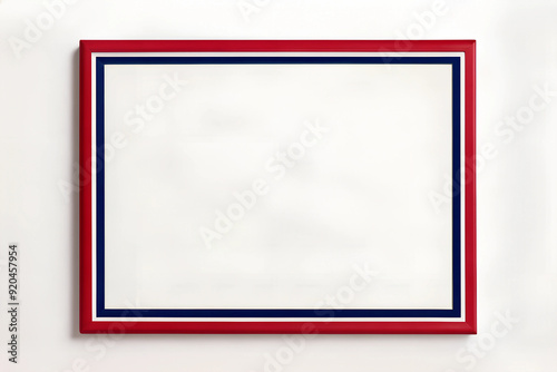 tricolor frame in red, blue and white, copyspace 