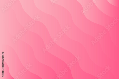 Abstract pink waves background. Organic wavy stripes pattern with gradient texture. Nature curvy landscape with lights, shadows. Aesthetic pink shades backdrop