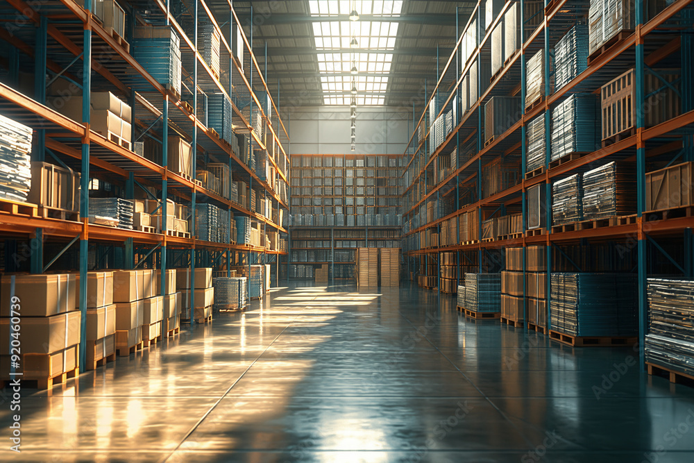 Fototapeta premium Modern warehouse interior