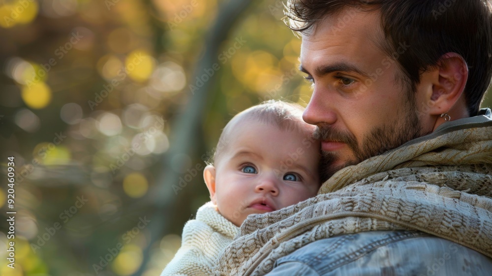 Fototapeta premium Paternity Leave: Paid leave granted to fathers after childbirth or adoption, enabling them to be present with their family, help with newborn care, and foster early bonding. 