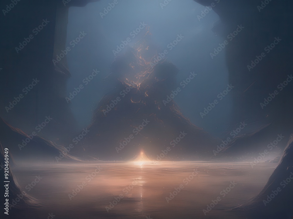 Fototapeta premium Mystical Mountain and Calm Water.