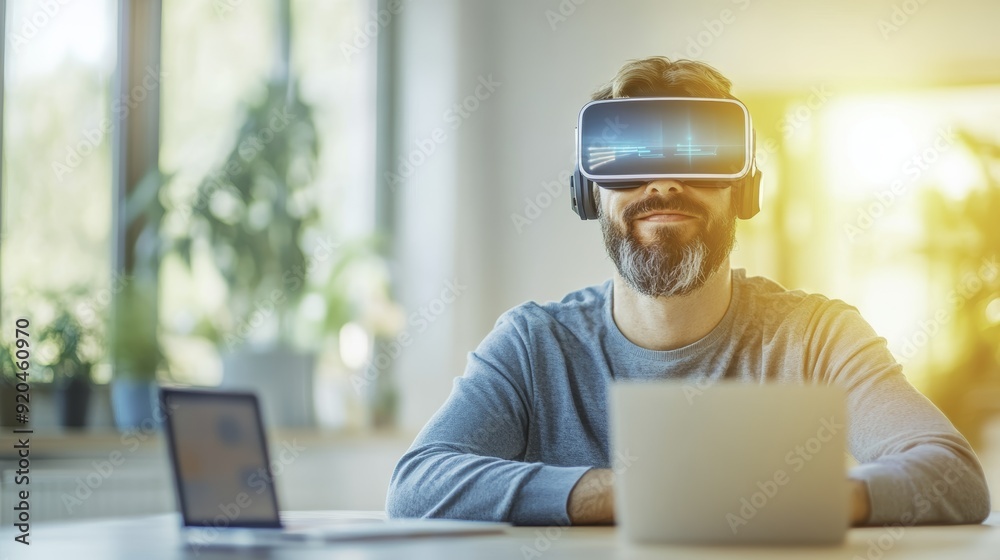 Man Using VR Headset Man Using VR Headset