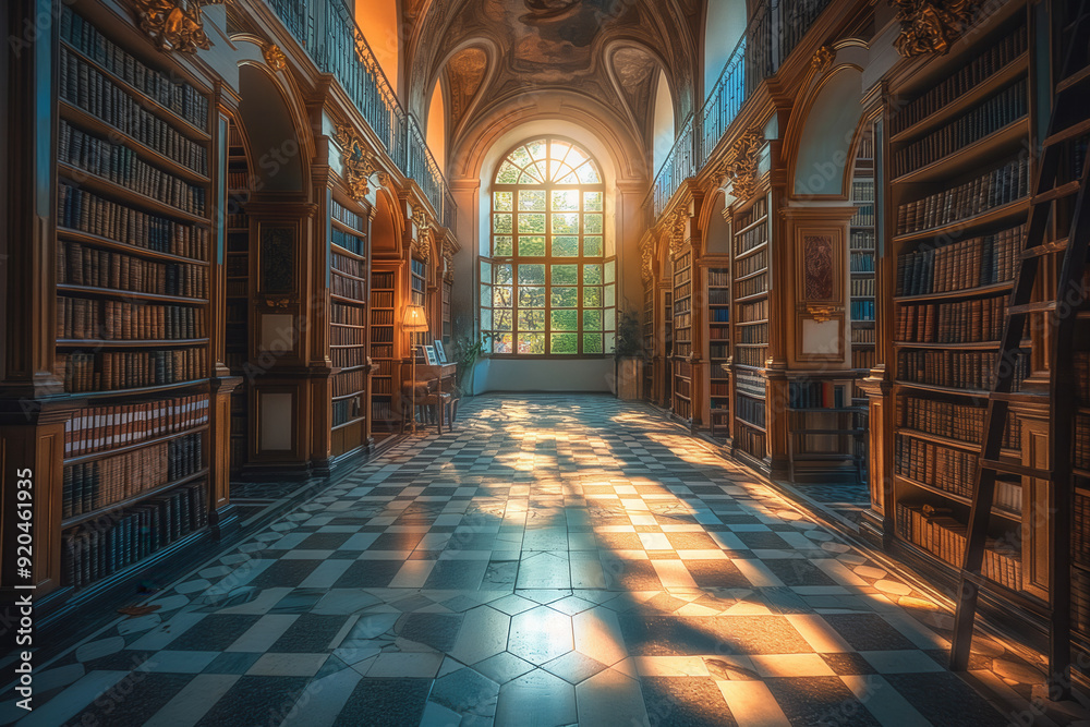 Fototapeta premium Old library interior