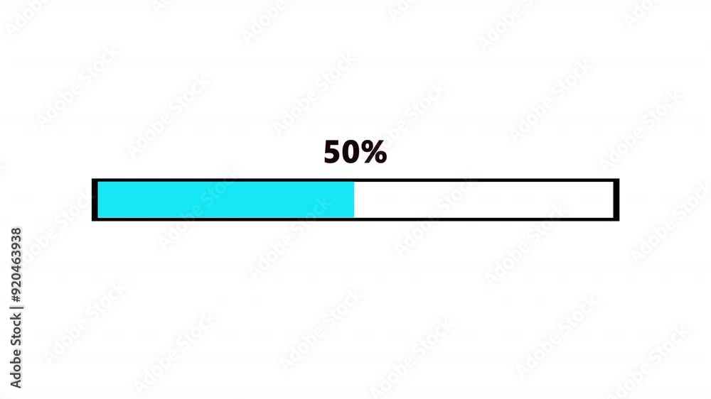 Loading Progress Bar Animation, 0% to 100% Loading Bar with Simple ...