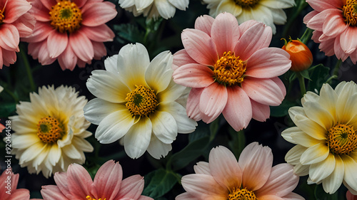 A bouquet of pink flowers with green leaves, embrace the enchanting allure of flowers, each delicate petal a masterpiece of nature's artistry, bringing joy, beauty to every corner of your world.