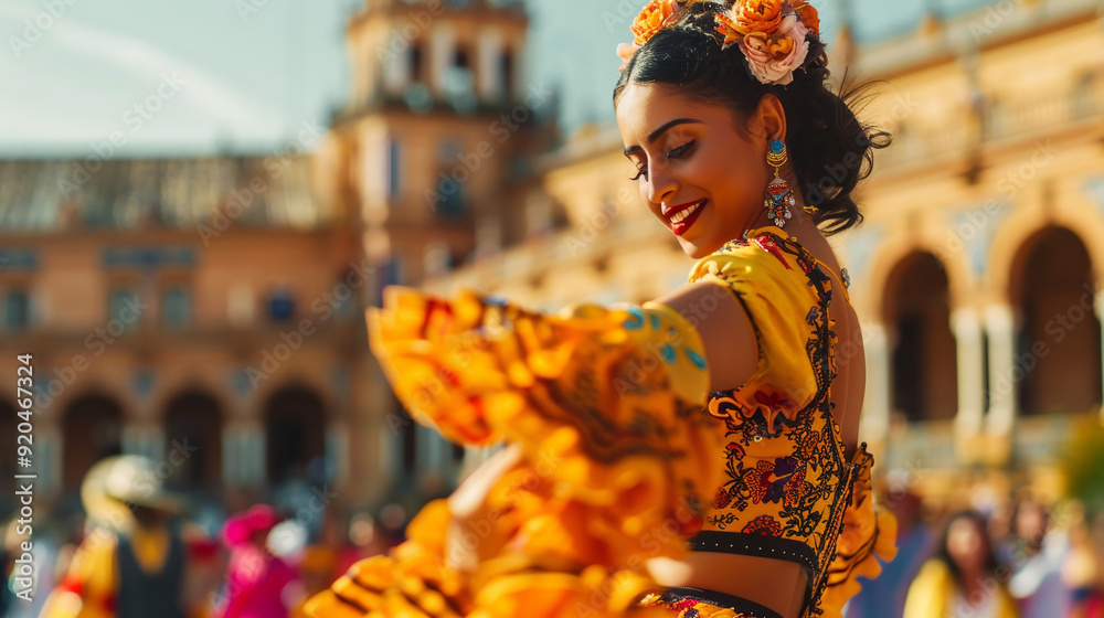 Fototapeta premium Woman flamenco dancer. 
