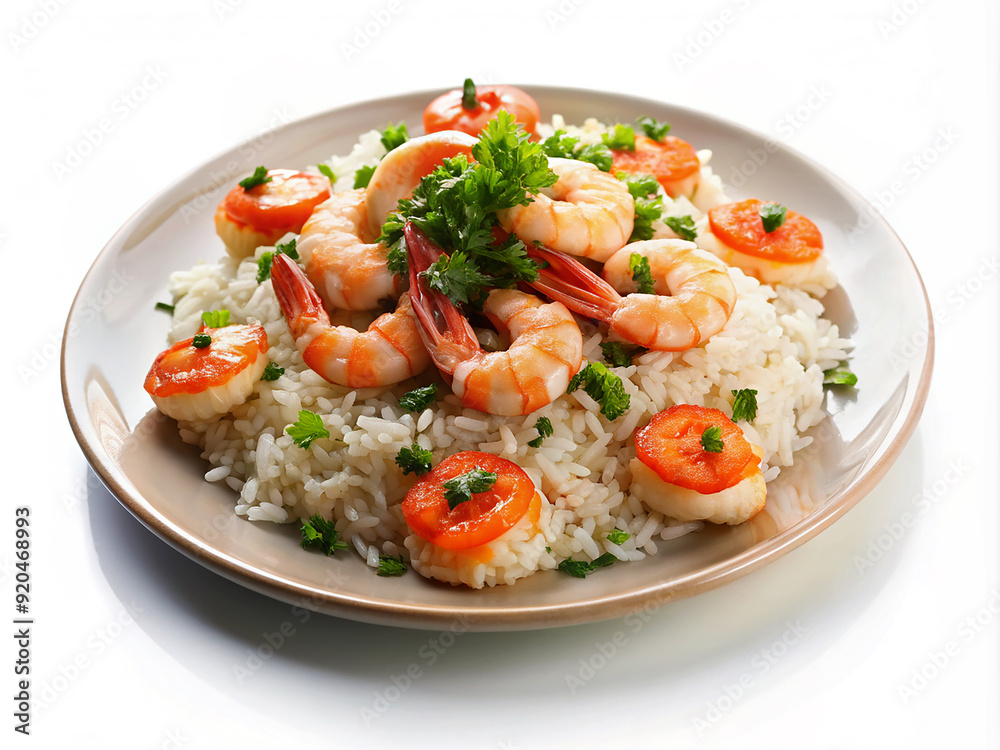 rice with shrimps. Grilled shrimp with aromatic herbs and citrus. rice with shrimps. Grilled shrimp with aromatic herbs and citrus.
