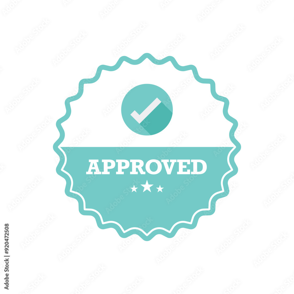 Approved badge design element Approved badge design element