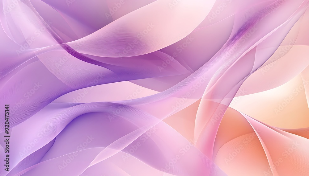 Fototapeta premium Seamless Abstract with Soft Curves in Lilac and Peach Fuzz