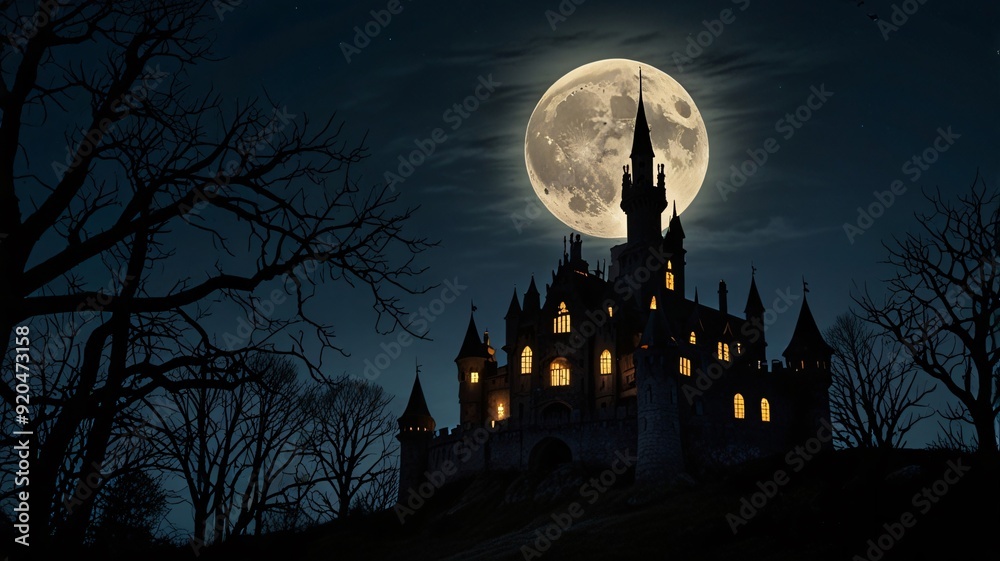 Fototapeta premium spooky halloween night , AI Generated.
