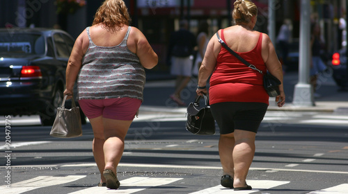 Obesity people on the street.