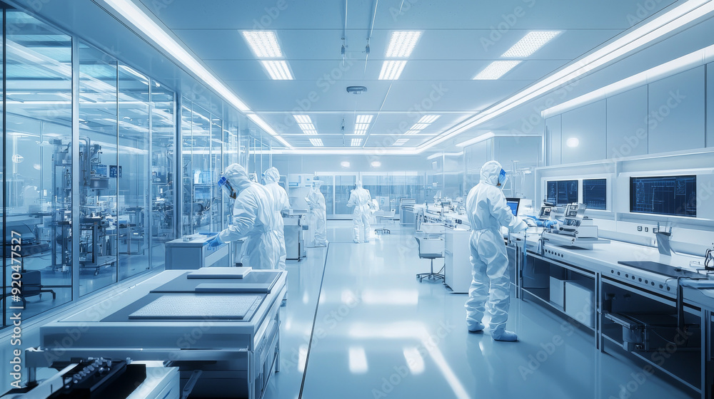Obraz premium “High-Precision Sterile Facility for Medicine Manufacturing”