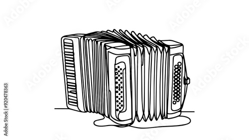 Accordion lien art drawing