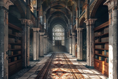 ai generative interior islamic library