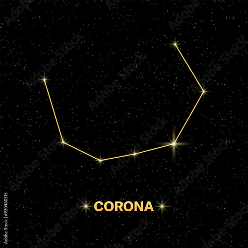 Constellation Corona banner. Flat style. Vector illustration.