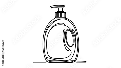 Dish Soap Bottle line art drawing