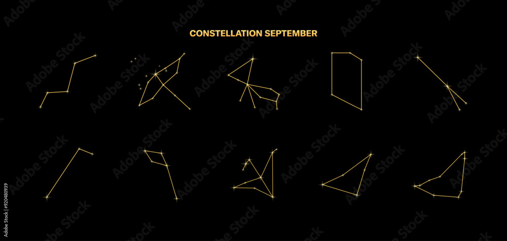 Constellation collection banner. Flat style. Vector illustration. Constellation collection banner. Flat style. Vector illustration.