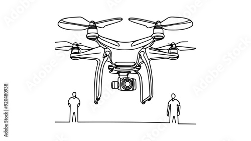 drone one continuous line art