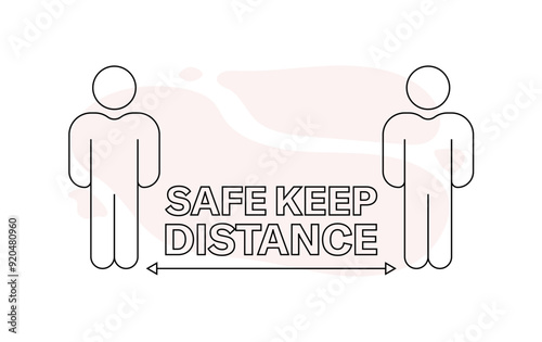 Safe keep distance icon. Linear style. Vector icon.