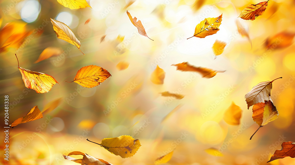background of falling autumn leaves, blurred backdrop background of falling autumn leaves, blurred backdrop