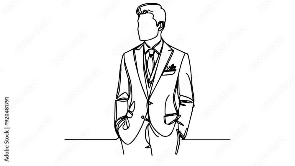 linea rt drawing of a man in suit and tie linea rt drawing of a man in suit and tie