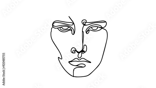 Frown Face line art illustration