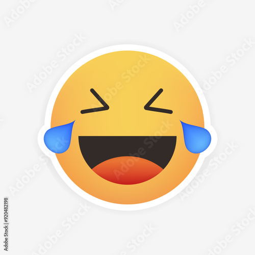 Laugh To Tears Emoji Icon. Emoji icon. Flat style. Vector icon.