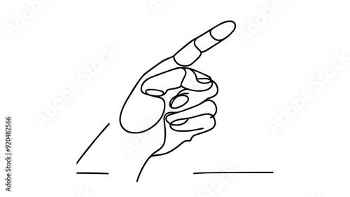 hand pointing index finger one line  illustration