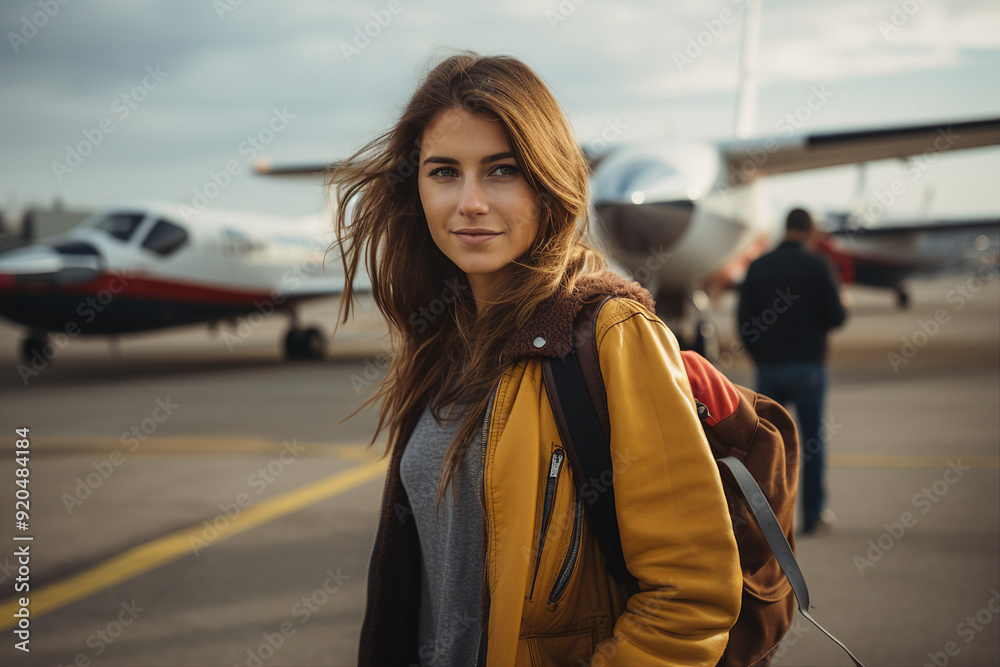 Positive person inside modern airplane jet passenger pilot, traveling by air, Generative AI photo Positive person inside modern airplane jet passenger pilot, traveling by air, Generative AI photo