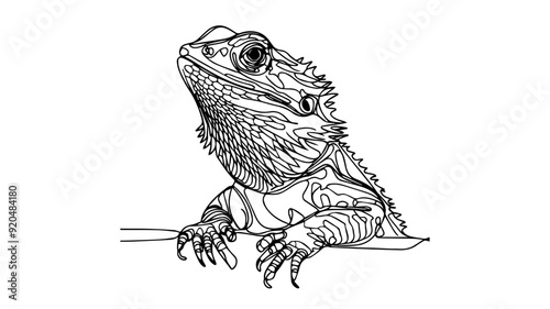 lizard line art illustration vector