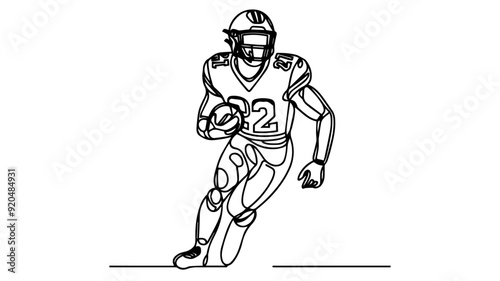 american player one line illustration vector