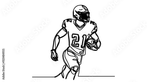american football player line art vector