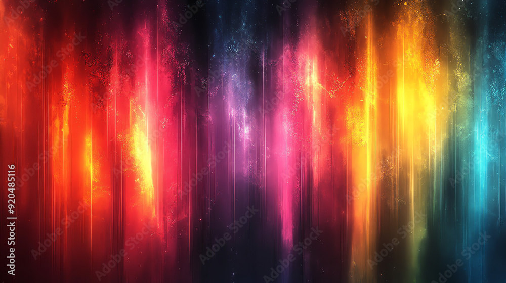 An abstract image with vertical stripes of vibrant colors