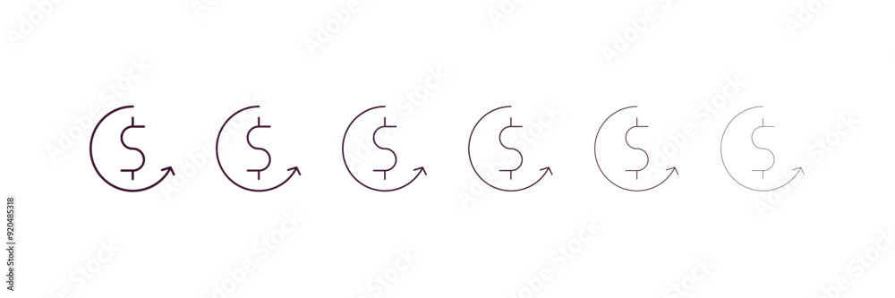 money convert outline icon. Linear vector from business concept. 6 different line style money convert icon included thin, light, regular, medium, bold, black style money convert outline icon. Linear vector from business concept. 6 different line style money convert icon included thin, light, regular, medium, bold, black style
