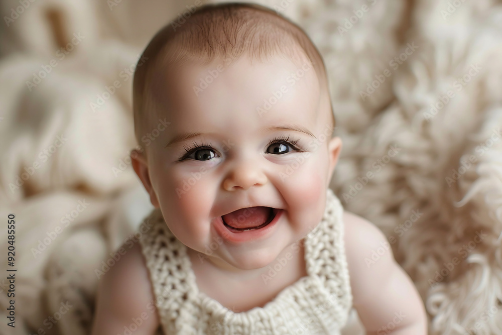 AI generated portrait of cute charming cheerful baby playing AI generated portrait of cute charming cheerful baby playing